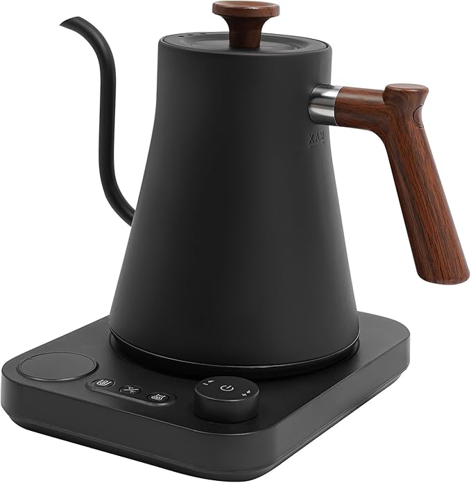 Electric Gooseneck Kettle,1200W Electric Tea Kettle With Stainless Steel Inner Lcd Screen Timing Constant Temperature Control Quick Heating Water Boiler For Coffee Tea Brewing (black)