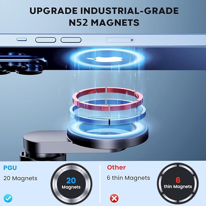 Qifutan for MagSafe Car Mount Cell Phone Holder for Car Phone Mount Air Vent Car Phone Holder Phone Car Holder Compatible with All Phone Android Smartphone