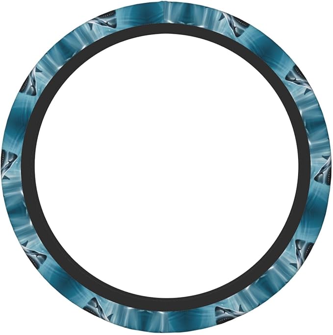 Shark Bites The Ocean Universal Fit Steering Wheel Cover for Car, Truck, and SUV, Durable Steering Wheel Protection
