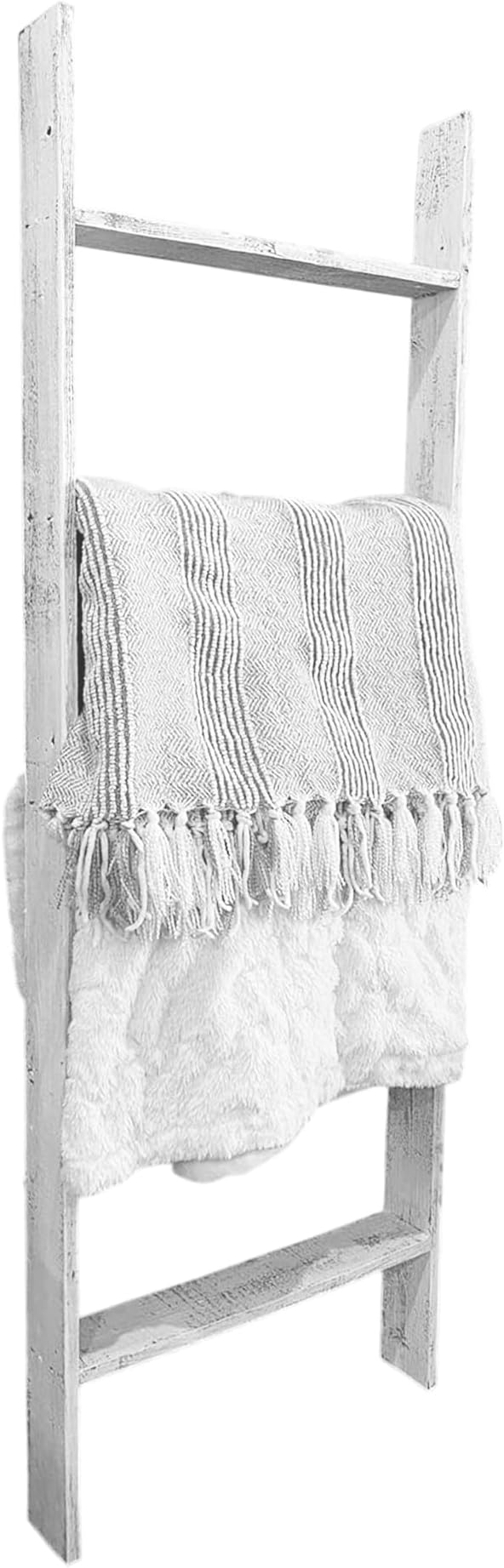 BARNWOODUSA Throw Blanket Ladder – Fully Assembled Reclaimed Wood – Rustic Decorative Ladder for Towels, Quilts, & More – Perfect Farmhouse Decor for Bathroom, Porch, or Living Room,5ft18.