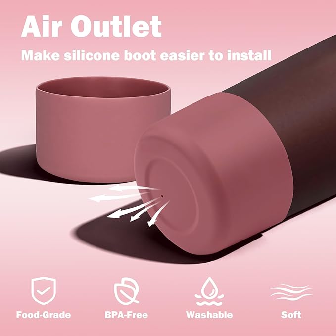 HEYSKAY 2PCS Silicone Boot for Owala Flask Water Bottle Anti-Slip Protective Sleeve for Owala Twist,FreeSip and Flip Stainless Steel Water Bottle BPA-Free Boot Bottom Base
