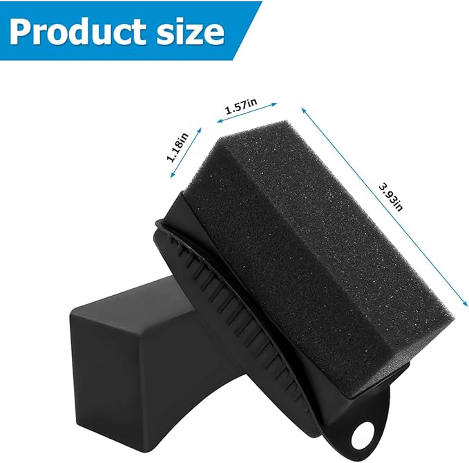 BESULEN 2 Pcs Tire Contour Dressing Applicator, Car Wheel Dressing Shine Sponge with Lid, Polishing Sponge Wax Buffing Pads for Auto, Foam Brush with Cover, Automotive Cleaning Accessories (Black)