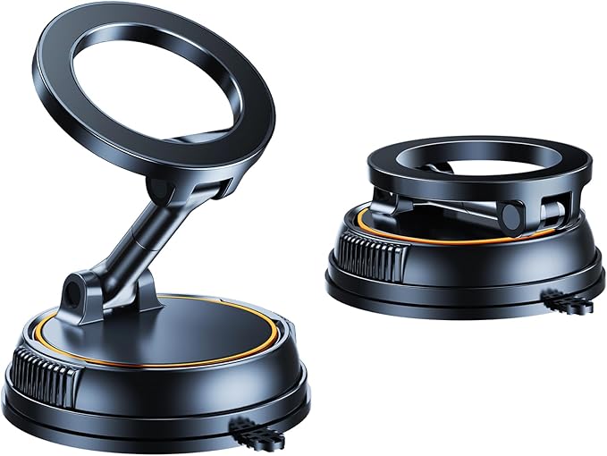 Magnetic Car Phone Holder Compatible with Magsafe, 360 Rotatable Vacuum Suction Cup Car Mount Dashboard, Magnet Cell Phone Holders for Your Car Fit for iPhone 16 Pro Max 16 Pro 16 15 14 13 12