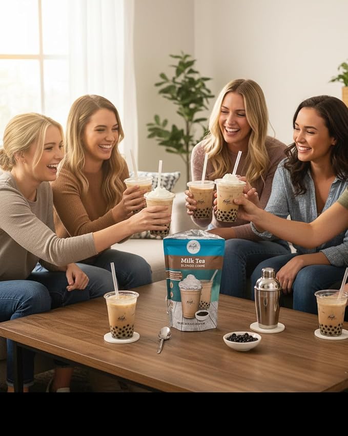 Milk Tea Powder Mix, Instant 3-in-1 Boba Milk Tea Powder, 28 oz (1.75 lb, 19 Servings), MilkTea Blended Creme for Drinks, Original Bubble Tea Mix with Brown Sugar & Black Tea