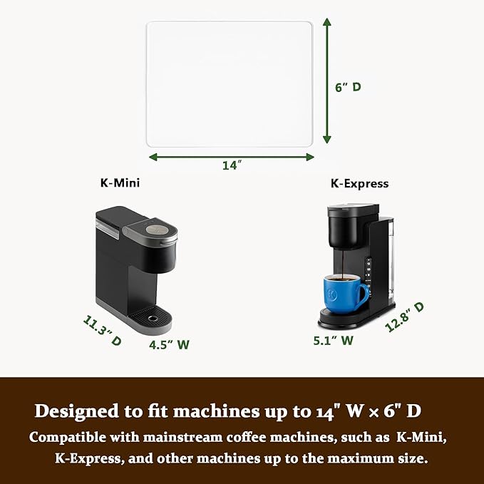 Transparent Acrylic Coffee Maker Slider Tray – Slider Tray for Countertop, Compatible with Keurig Single Serve K-Cup Pods Coffee Maker K-Mini & K-Express, Perfect Fit for Single-Serve Machines