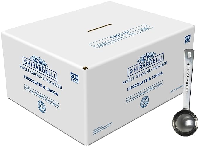Ghirardelli Sweet Ground Chocolate & Cocoa Gourmet Powder, 10 lb Box with Ghirardelli Stamped Barista Spoon