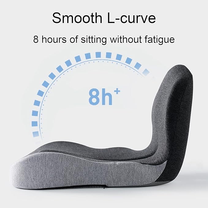Car Seat Cushion for Long Driving, Ergonomic Memory Foam Seat Cushion, Car Seat Cushion for Back Pain and Lumbar Support Non Slip and Easy Clean for Driving Gaming Chair and Travel A Light Grey