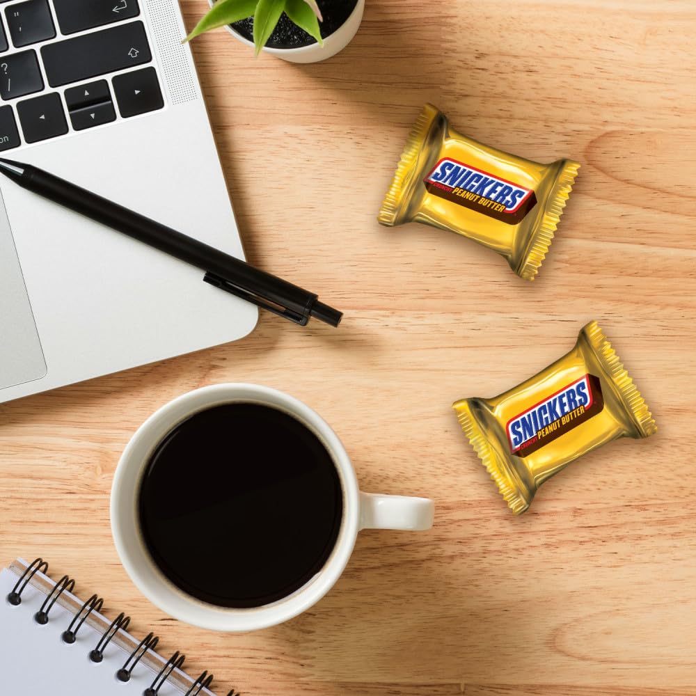 SNICKERS Fun Size Peanut Butter, Caramel & Peanuts Milk Chocolate Bars Individually Wrapped Candy Bars, Sharing Size, 8.29 Oz Bag