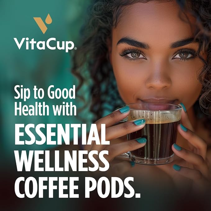 VitaCup Immunity Coffee Pods, Wellness Boost with Antioxidants, Echinacea, Probiotics, Vitamin C & D3, Medium Dark Roast, Single Serve Pod Compatible with Keurig K-Cup Brewers,16 Ct