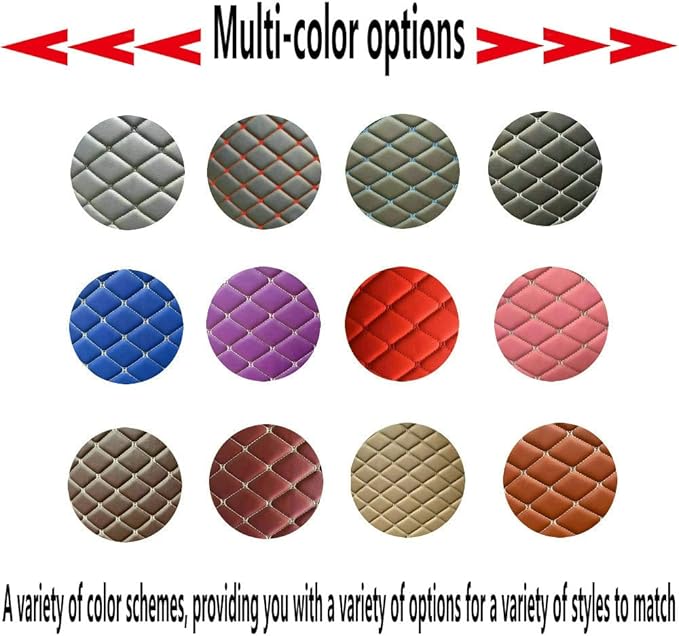 KaiLaiCarCustom Automotive Car Floor Mats for 99.99% Sedan SUV Sports Car Men Women Protection Full Coverage Pads Anti-Slip Leather Floor Lining (Light Brown Mat Beige Line, A - Diamond)