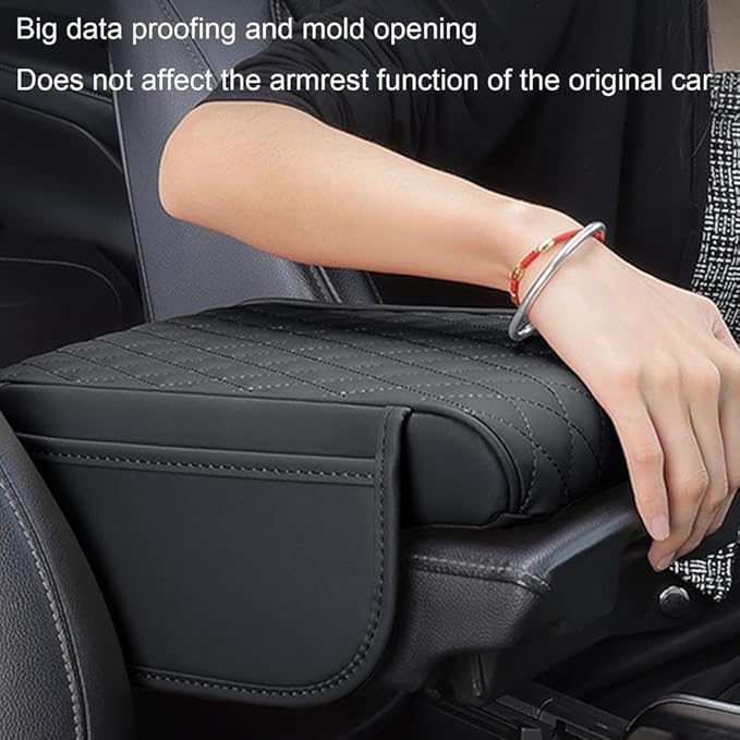 for Alfa Romeo Stelvio (949) 2017 2018 2019 2020 2021 2022 Car Center Console Cover, Leather Memory Foam Protection Pad, Hand Rest Pillow with Height Increase, Interior Accessory,Brown, normal