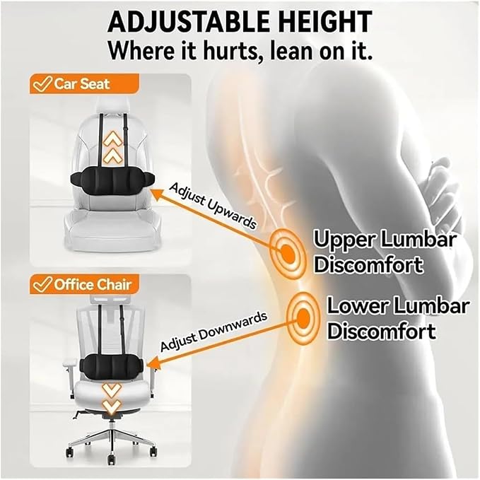 1 Piece Automotive Seat Lumbar Support Pillow for Chevrolet Equinox 2010-2017, Driving Lower Back Cushion Ergonomic Orthopedic Posture Rest