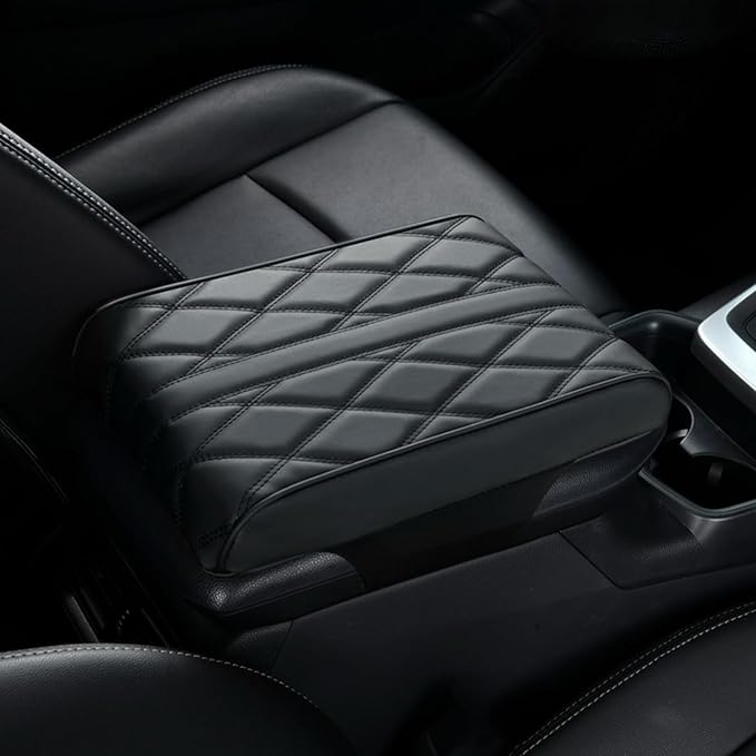 Car Armrest Pad for Audi SQ8/RS Q8 RSQ8 2019 2020 2021 2022 2023 2024 2025 Car Centre Console Armrest Padding Car Center Console Cover Pad with Memory Foam,Black, normal