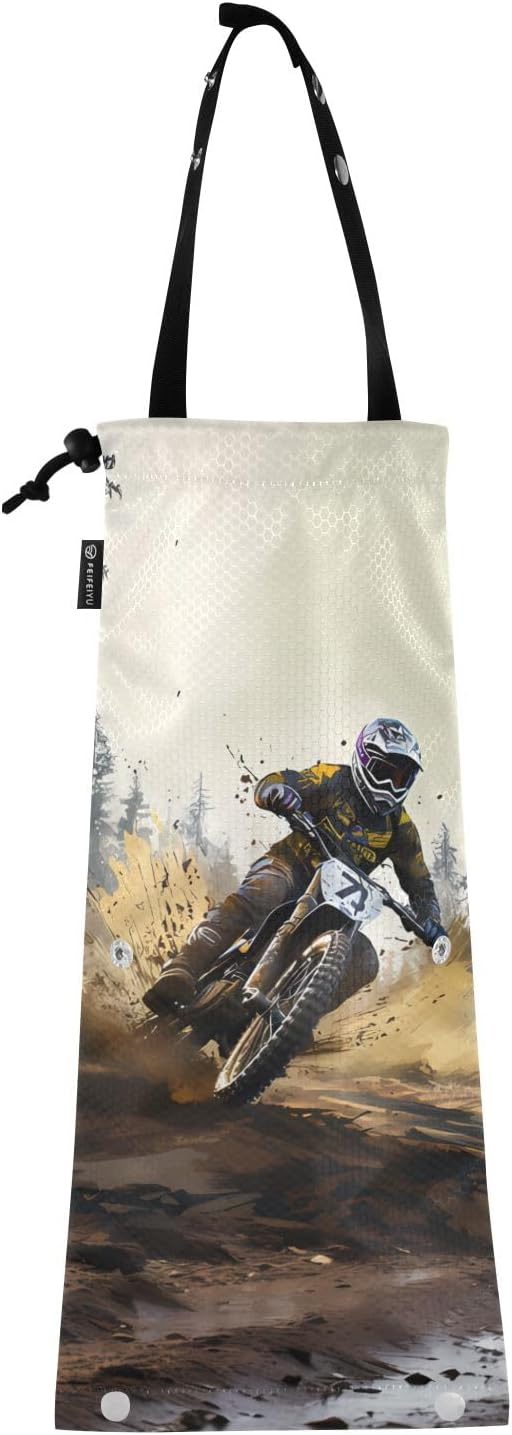 ALAZA Hanging Car Trash Bags Garbage Bag Trash Can for Back Seat Small Motorcycle Race 1 Washable Storage Bag Retractable 2 Pack