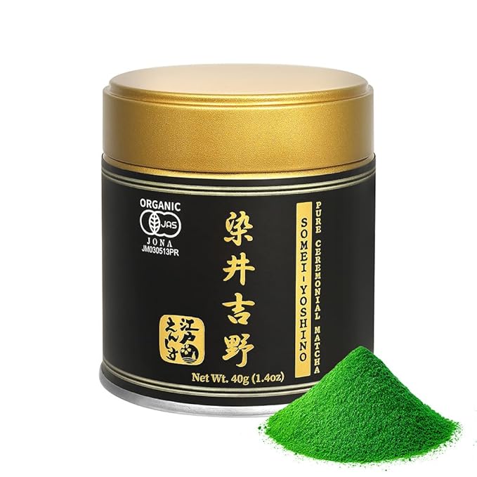 YEDOENSIS Pure Ceremonial Matcha "Somei-Yoshino" - Organic Japanese Green Tea Ceremonial Matcha Powder, JAS Certified Organic, Vegan, Gluten-Free (40g)
