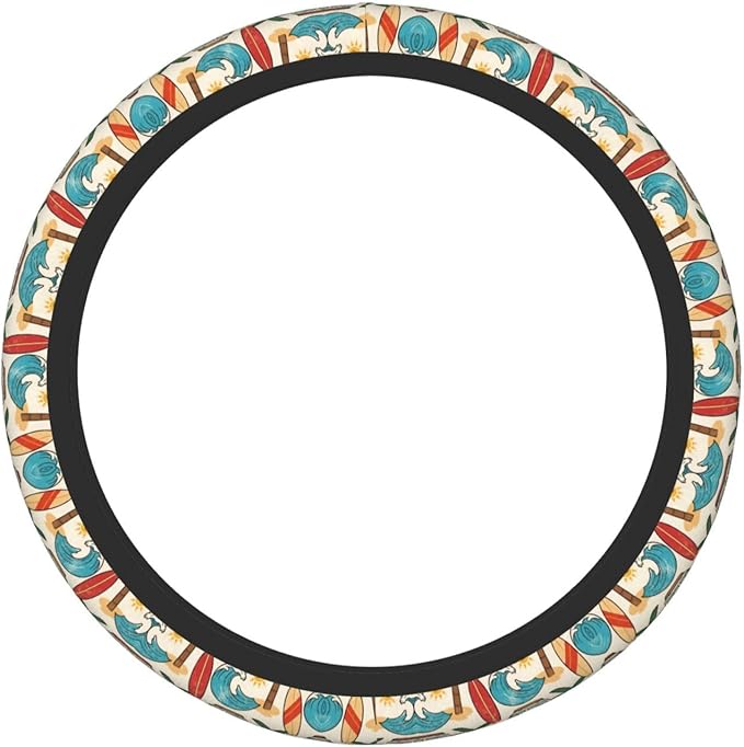 Hawaiian Decorations Universal Fit Steering Wheel Cover for Car, Truck, and SUV, Durable Steering Wheel Protection