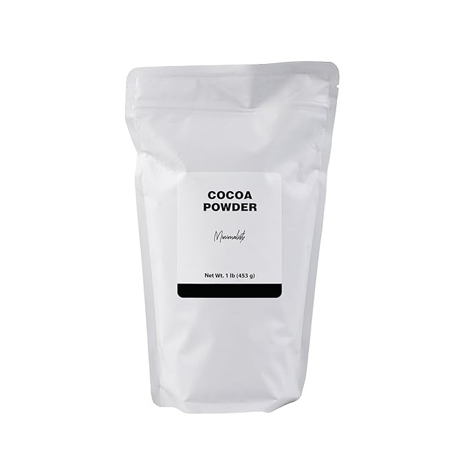 Minimalist Cocoa Powder, Dutch Process for Baking and Beverages, Packaged for Convenience in a Resealable Bag (1 Pound)