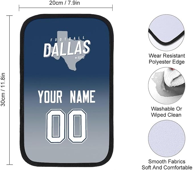 Custom Football Car Armrest Covers Universal Auto Center Console Pad Car handrail Box Cushion Personalized Add Name & Number Fans Gift Fit Suit for SUV Truck Sedan Van