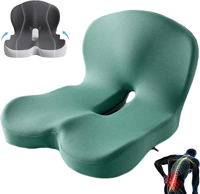 Orthopedic Cushion, 2026 New Orthopedic Cushion for Sciatica, Ergonomic Back Support & Sciatica Relief for Long Drives (Green)