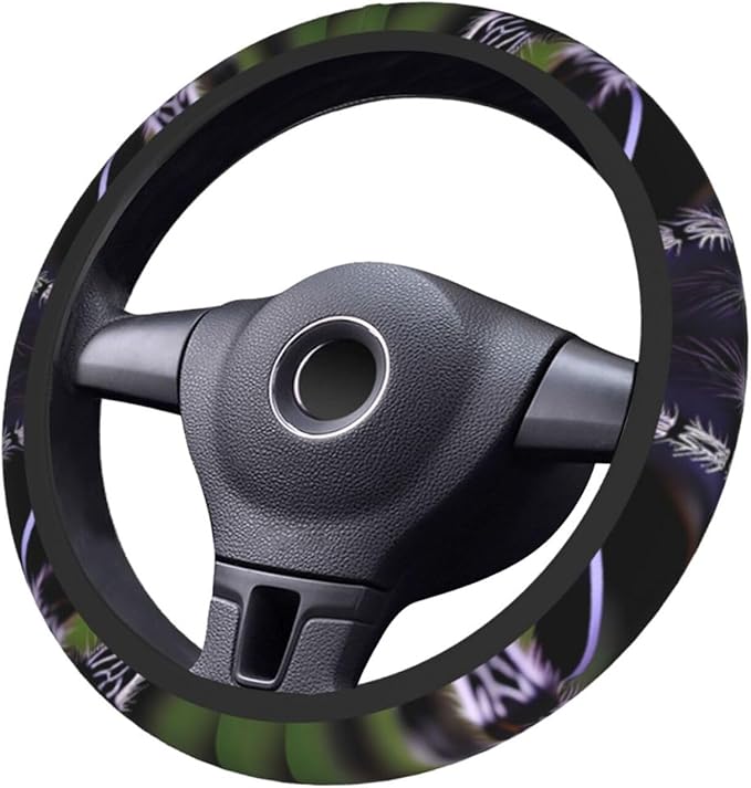 Tropical Rainforest Spiders Steering Wheel Cover. Car Decor,Anti-Slip,Sweat Absorption,Easy Carry, Universal 15 Inch