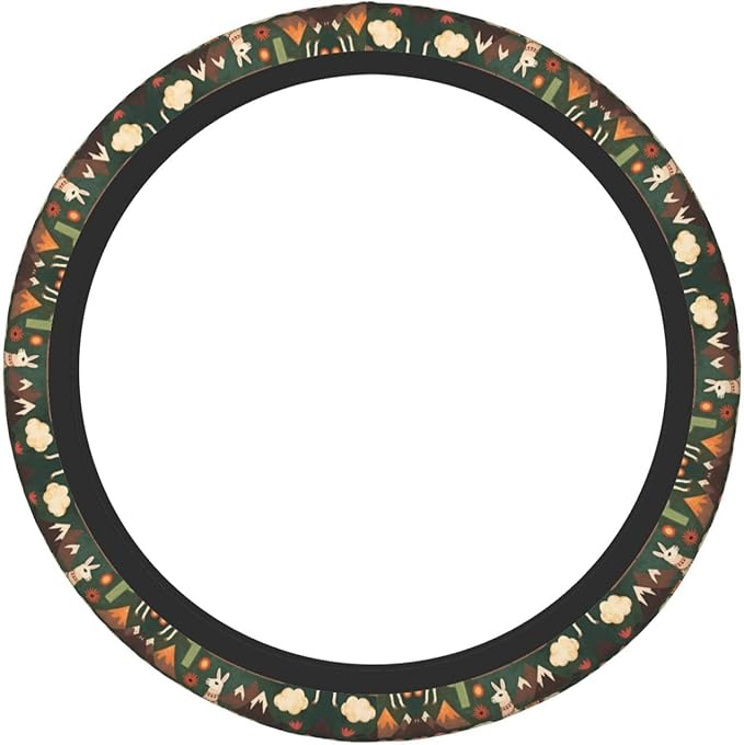 Cute Alpaca Llama Cartoon Universal Fit Steering Wheel Cover for Car, Truck, and SUV, Durable Steering Wheel Protection
