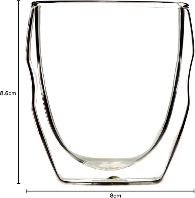 Moderna Artisan Series Double Wall 8 oz Beverage Glasses - Set of 4 Drinking Glasses