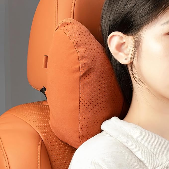 Car Neck Pillow Set for BMW M5 Touring 2025, Leather Car Headrest Lumbar Support Waist Backrest Head Support Cushion,Black