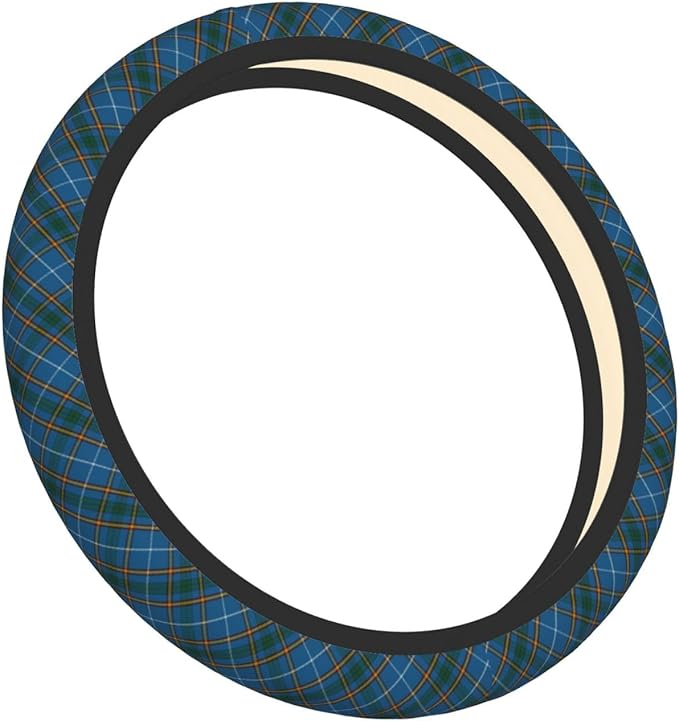 Thickened Elastic Steering Wheel Cover, Bain Clan Scottish Tartan Plaid Pattern Ultra, Soft, Breathable, Fit for Cars, SUVs, Trucks, Stylish Comfortable Grip