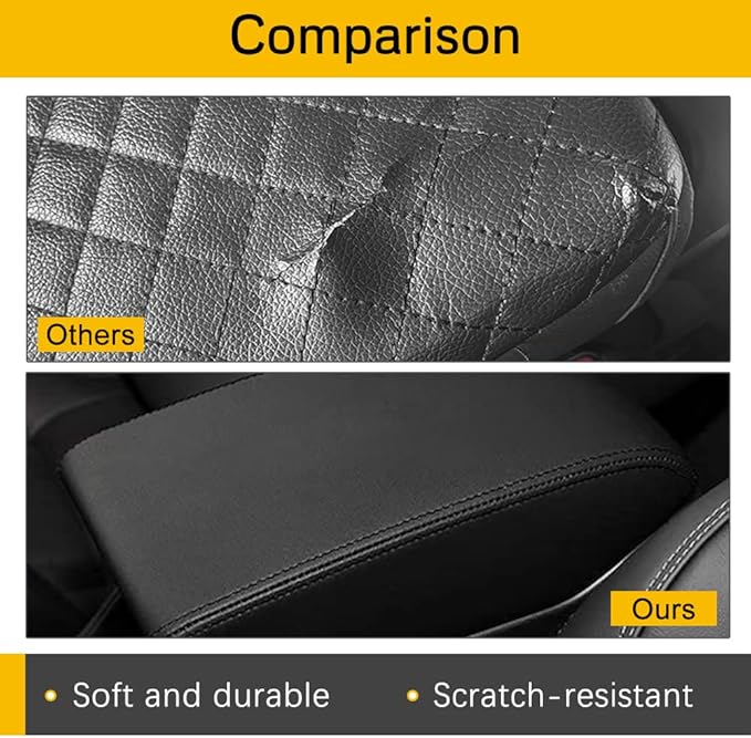 A ABIGAIL Center Console Armrest Cover Compatible with Subaru Forester 2019-2023 PU Leather Arm Rest Box Lid Middle Console Cover Seat Protector Armrest Cushion Pad (Black)