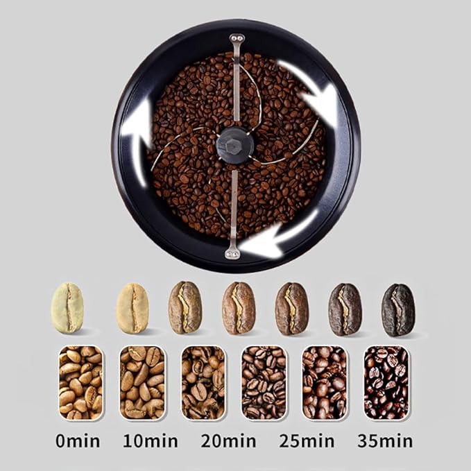1200W Coffee Roaster Machine for Home Use,750g Non-stick Pan Multifunctional Electric Coffee Bean Roaster,Thermometer+Timer+Temperature Adjustment,Upgraded Cross Stirring Rod,for Peanut Nuts 110V