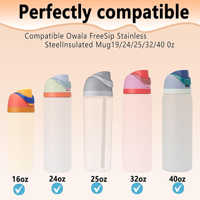 4PCS Replacement Silicone Rubber Seal for Owala FreeSip, Gasket Stopper Compatible with Owala Water Bottle Lid Parts 16/19/24/32/40oz, Leakproof, BPA-Free, Gasket Only