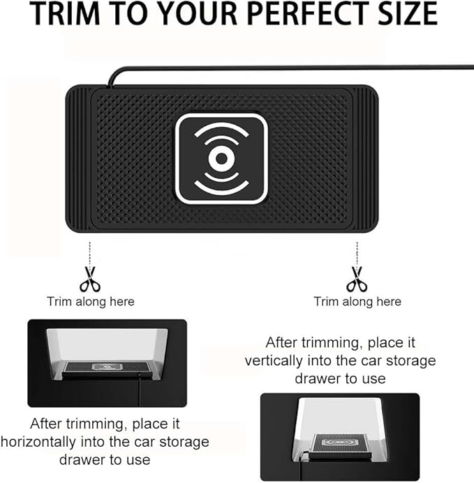 Wireless Car Charger Pad for Hyundai Tucson 2005-2026, Type-C/USB 15W Car Wireless Charger Non-Slip Cordless Charging Mat Car Accessories, B-30cm Type-C Interface