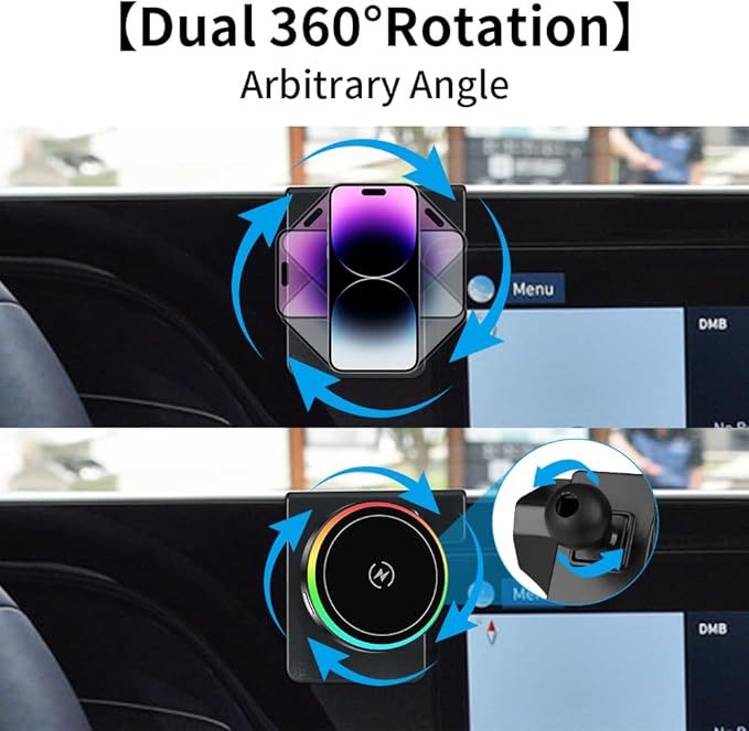 Car Magnetic Phone Mount for Hyundai Palisade 2020 2021 2022 2023 2024 2025 Auto Interior Accessories Best Cellphone Holder Fast 15W Wireless Charger Cell Phones Charging Screen Stand Accessory