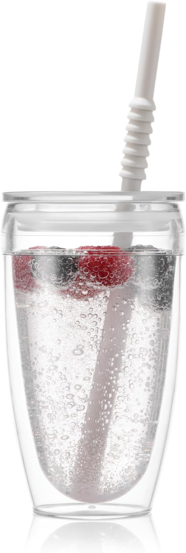 Bodum 13.5oz Pavina Insulated Travel Mug Tumblers with Lid and Straw, BPA Free Plastic, Pack of 2