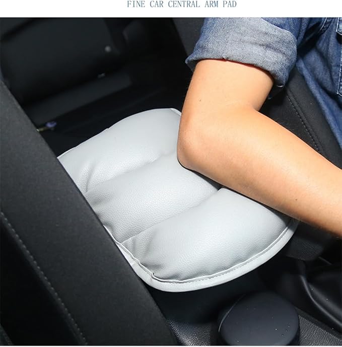 Soft PU Leather Car Armrest Pads Univeral Vehicle Auto Center Consoles Armrest Padding Protective Case Pillow Pad Cover Cushion Armrest Pillow (Gray)