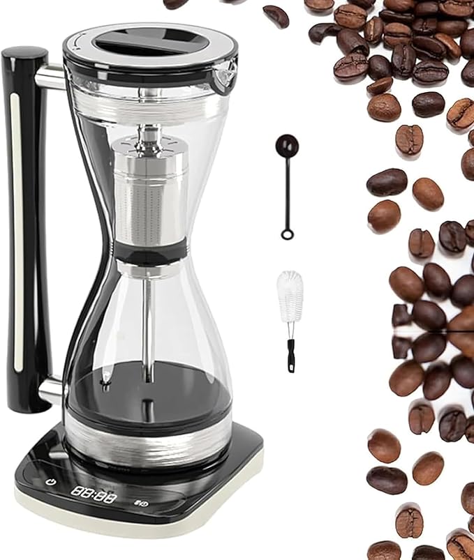 Syphon Vacuum Coffee Maker, Glass Electric Siphon Pot, 3 Adjustable Gears, 30 Minute Keep Warm, 240ml Capacity, for Use at Home, Coffee Shops, Offices & Other Places