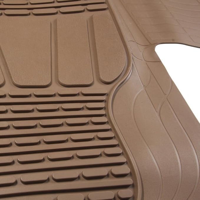BDK Heavy Duty Diamond Complementary Rubber Rear Floor Mats Liners, All Weather Protection, Designed for Trucks Cars Sedan SUV