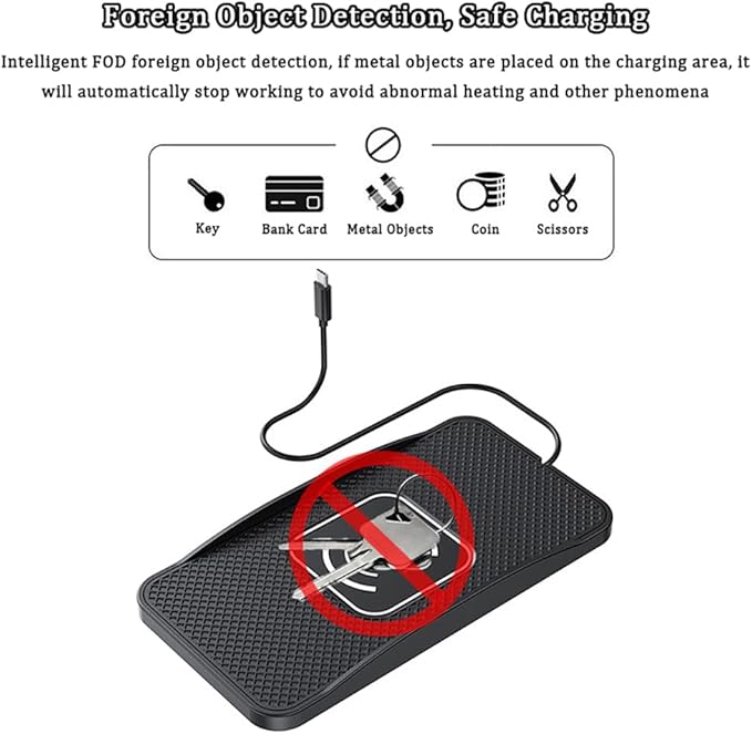 Wireless Car Charger Pad for Jeep Compass 2007-2026, Type-C/USB 20W Car Wireless Charger Non-Slip Phone Charging Pad Car Accessories,B 30cm Cable USB Plug