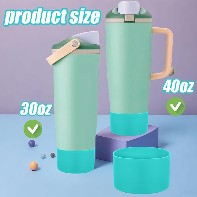 Mity rain 2PCS Protective Silicone Boots for Owala 30oz & 40oz FreeSip Sway Bottles & Tumblers - Accessories for owala, Enhances Stability & Prevents Scratches (Light blue)