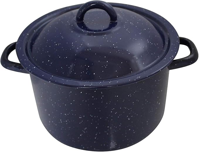 IMUSA USA Speckled Enamel Stock Pot 7.75-Quart, Blue
