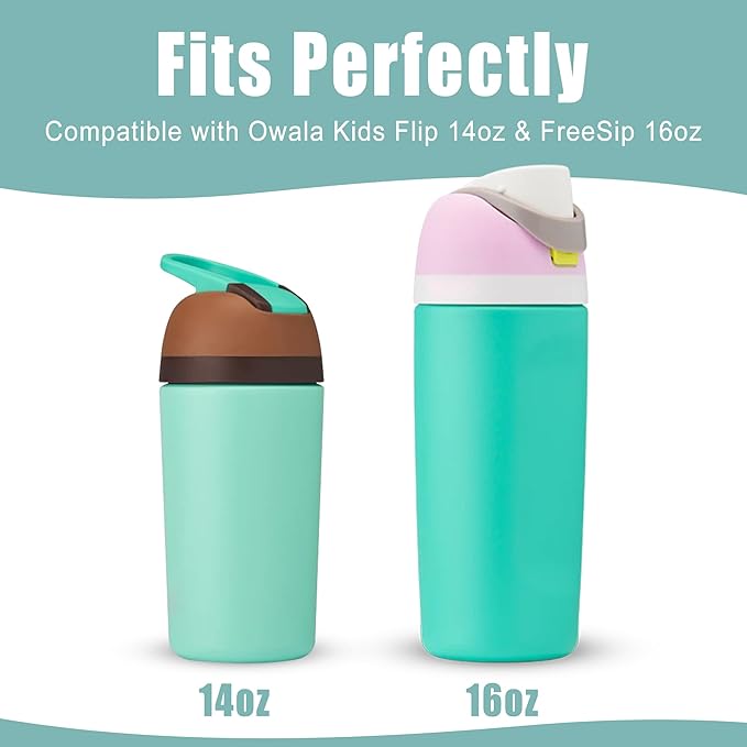 Mokoart Silicone Boot Compatible with Owala Kids Water Bottle 16/14 oz, Anti-Slip Rubber Bottom Protective Sleeve for Owala Kids FreeSip 16oz, Accessories for Owala Kids Flip 14oz
