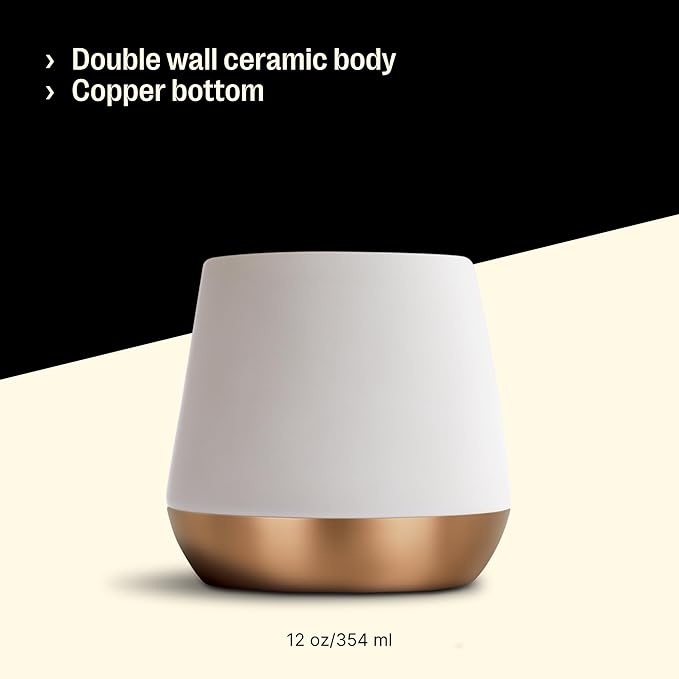 Fellow Big Jo' Double Wall Ceramic Coffee Mug - Refined and Sophisticated, Matte White, Single 12 oz Cup