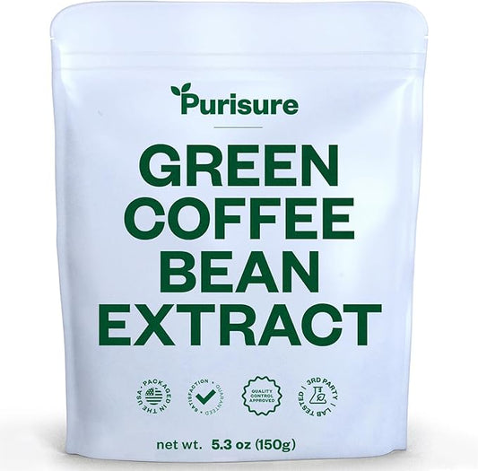 Purisure Green Coffee Bean Extract Powder 150g, Green Coffee Bean Extract, 750 Servings