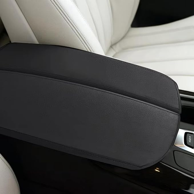 Fit for BMW X5 E70 2007-2013, Car Arm Rest Cushion, Leather Middle Console Cover, Non-Slip Car Arm Rest Cover Pad, Black
