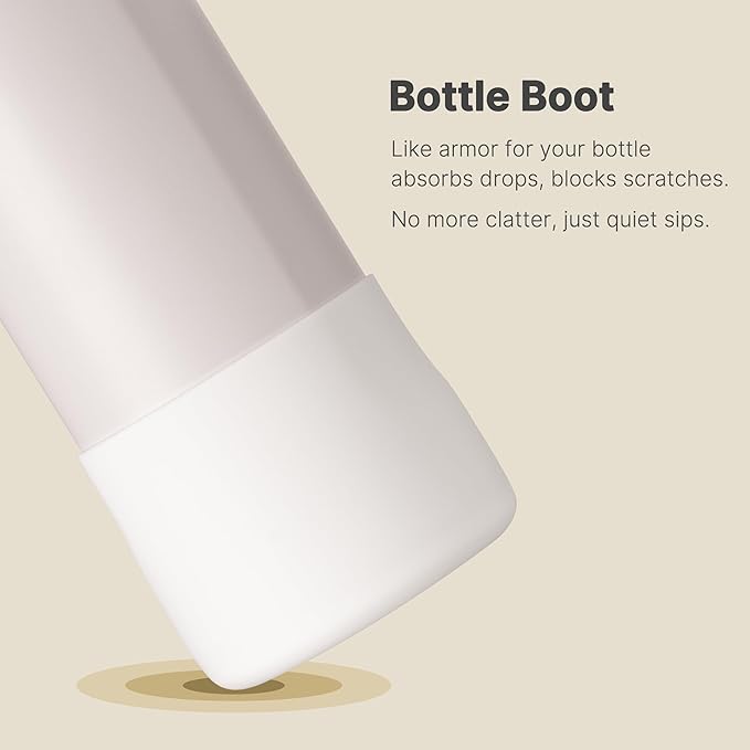 Silicone Boot for Owala 24 oz Water Bottle, Anti-Slip Protective Sleeve Bottom Cover for Owala Twist/FreeSip/Flip Stainless Steel Water Bottle(White)