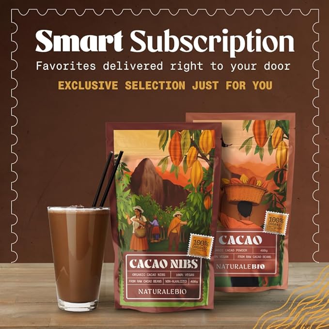 NaturaleBio Cacao Nibs Organic 1 lb. Unsweetened, Non-Alkalized and Pure. Sugar-Free Dark Chocolate Chips Substitute. Non-GMO, Gluten Free, Tested for Heavy Metals. From Raw Cacao Beans