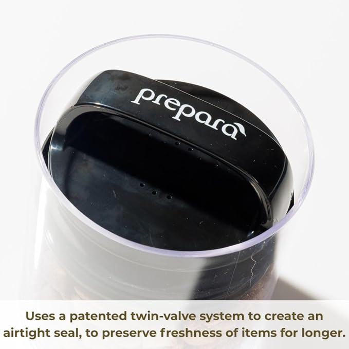 Prepara Evak Fresh Saver Plastic Food Storage, Large/Short, Black