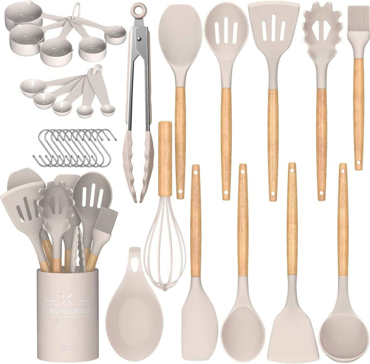 Umite Chef 33‑Piece Silicone Cooking Utensils Set with Holder