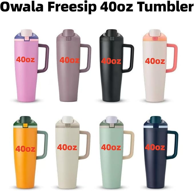 Metal Straw Replacement Compatible With Owala FreeSip Sway 40oz Water Bottle，Reusable Stainless Steel Straws Fit for Owala Water Bottles