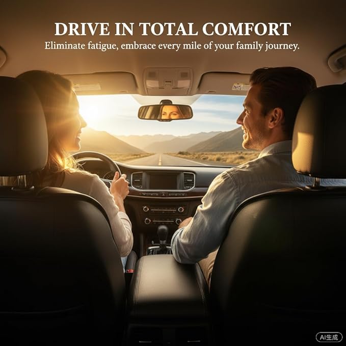 Car Seat Cushion, Thin Seat Cushion 0.78in, Office Chair Cushion, Car Seat Cushions for Driving, Summer Breathable Driver Seat Cushion for Long Sitting Relief, Car Seat Pad (Black)